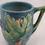 Thumbnail: Roseville Bushberry Cider Mug In Rich Blue Glaze with Orange Berries Orig. Cond.