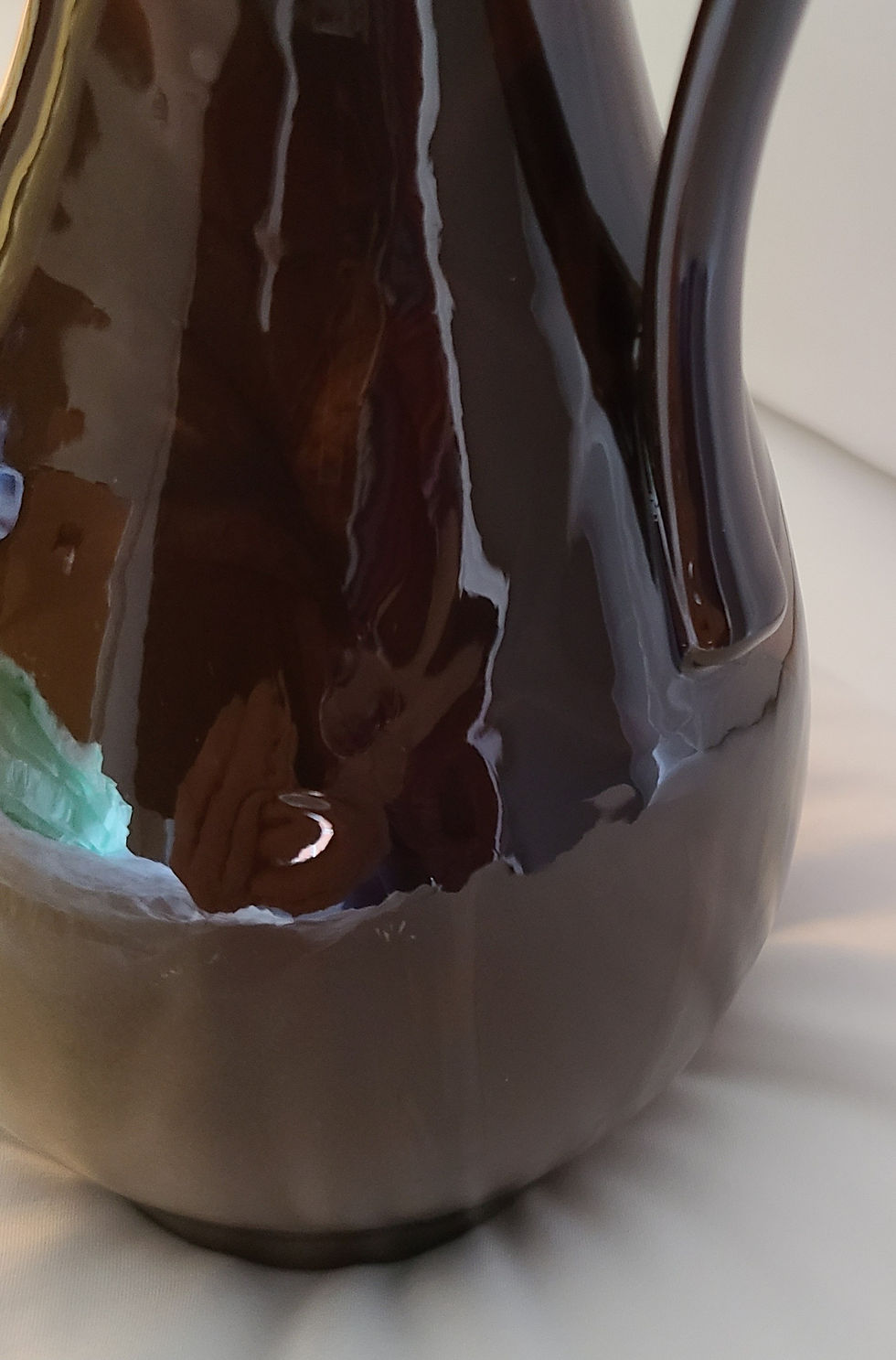 Thumbnail: Rookwood Standard Glaze Ewer d1900 with Oak Leaves by Edward Timothy Hurley