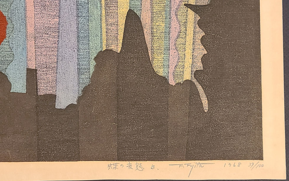 Thumbnail: Fujita Fumio (b.1933) Butterfly Metamorphosis B. d1968 1st Ed. #39/100