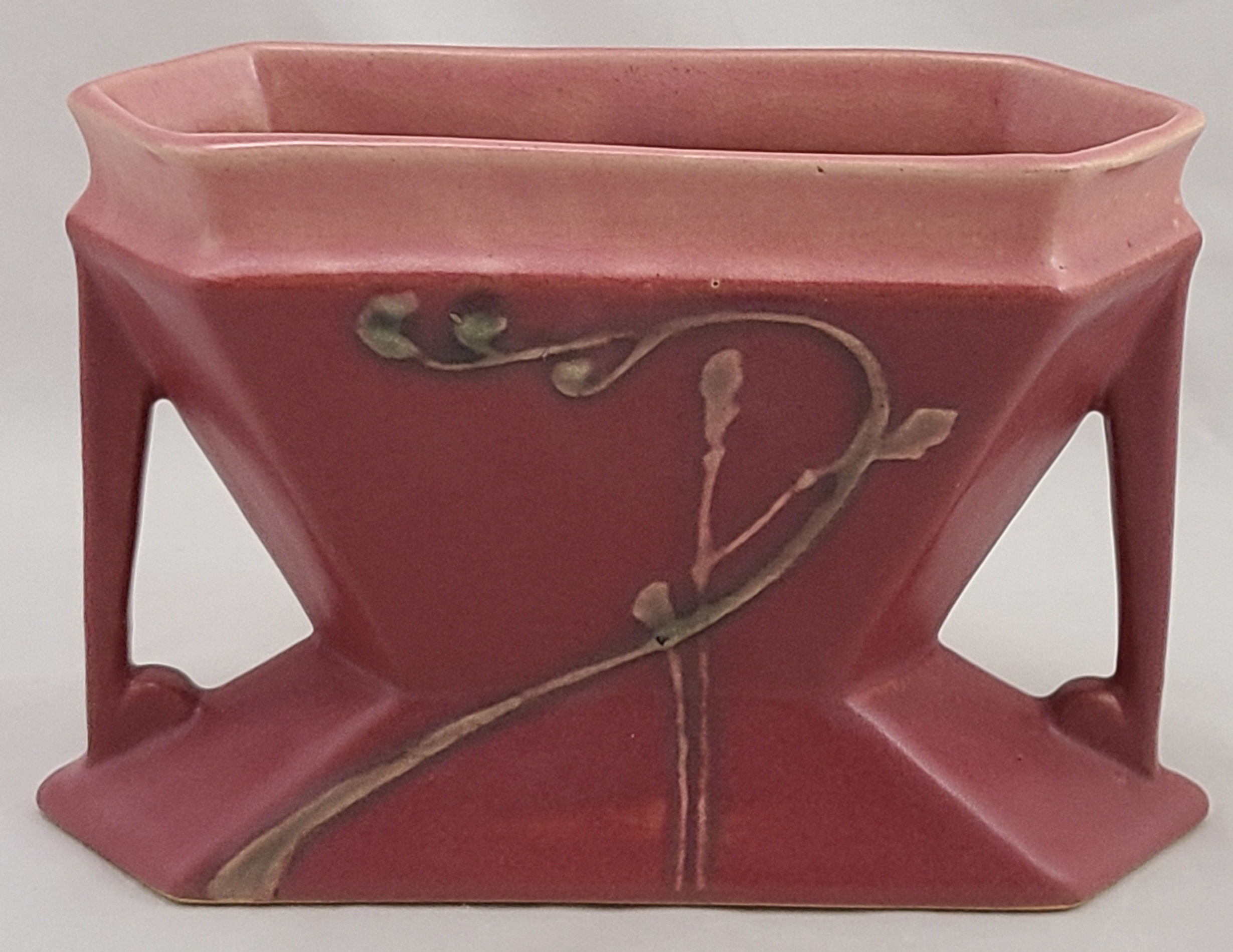 Roseville Futura '2-Pole Pink Bud Vase' In Gorgeous Pink Glaze 85-4 Orig. Cond.