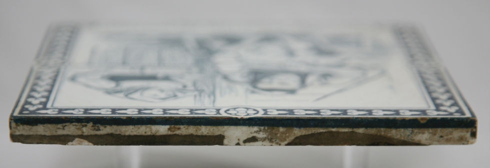Thumbnail: MAW & Co. 6" Tile c1880 'Aesop's Fables: Goose/Golden Eggs' Designed By Murray