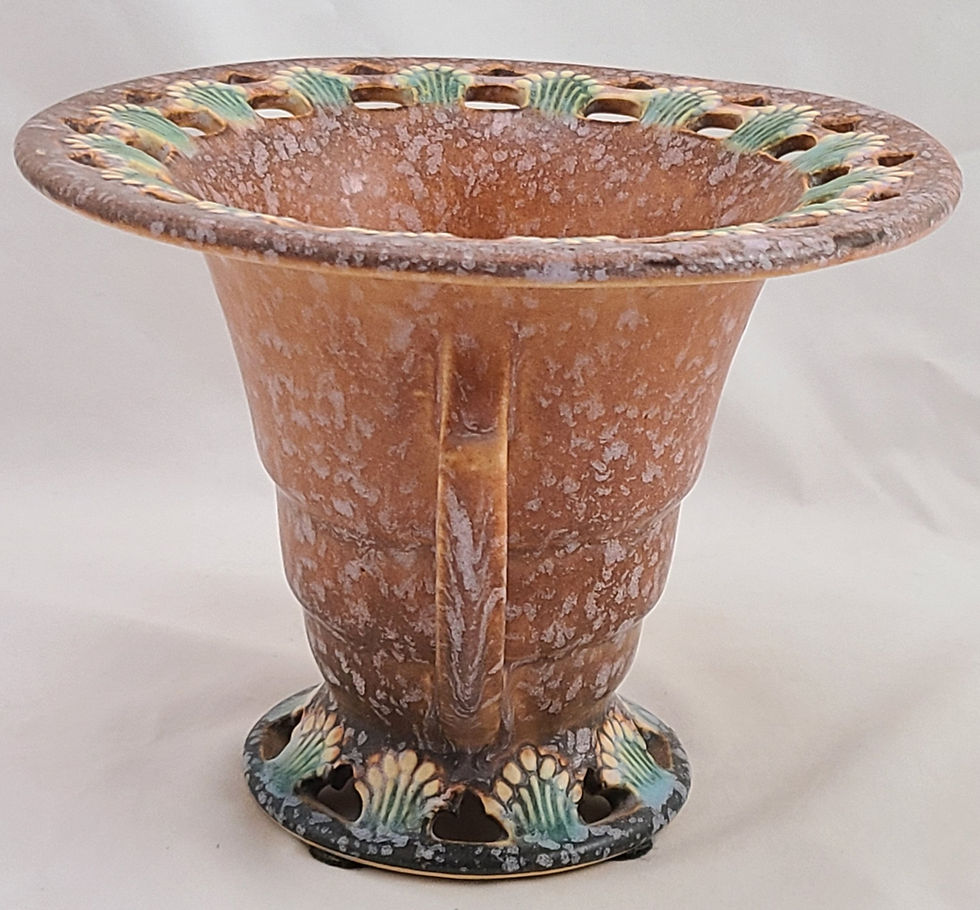 Thumbnail: Roseville Ferella Vase in Shaded Brown Mottled & Frosted Glazes 503-5 Orig. Cond