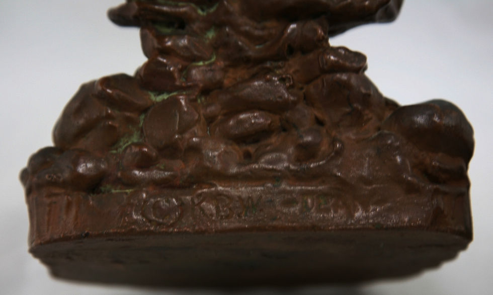 Thumbnail: Kathodian Bronze Works 'Lady with Frog' Bookends by Dean c1915