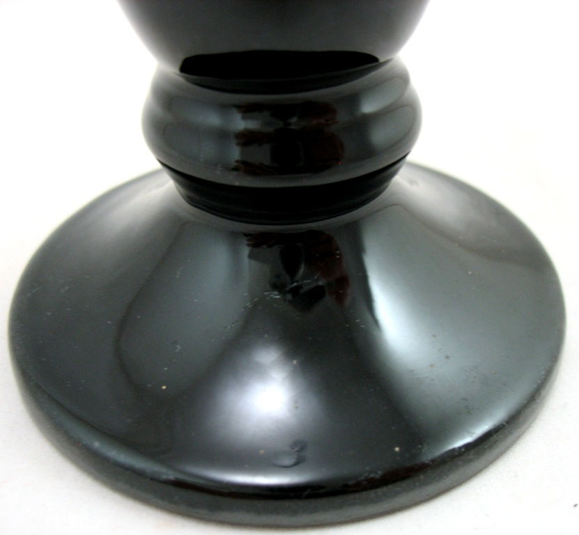 Thumbnail: Roseville Rosecraft Colors Bud Vase 45-8 Black Paper Label Original Condition