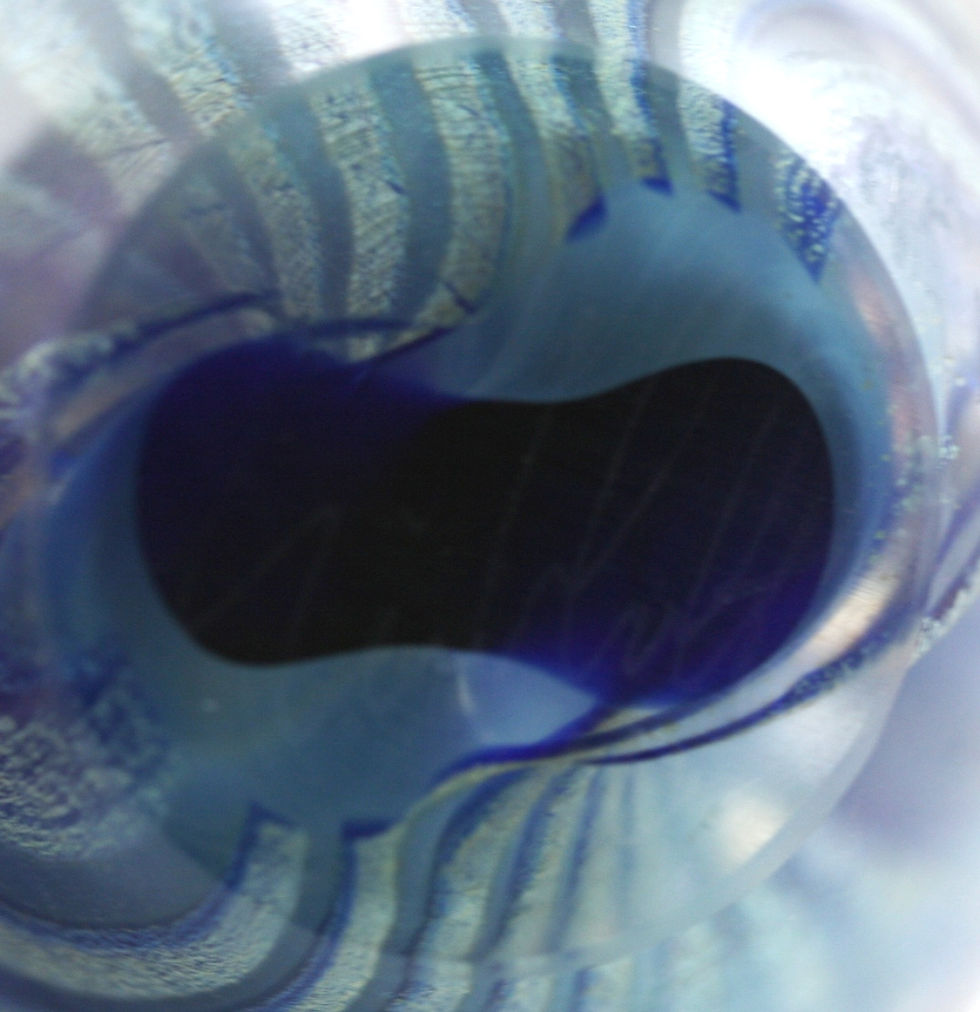 Thumbnail: Eickholt Glass Paperweight d1984 Blue Ribbons Mint