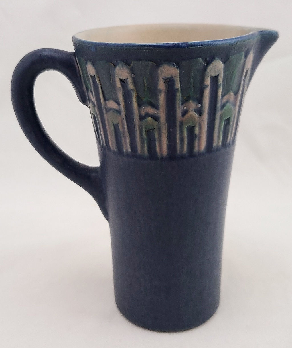 Newcomb College Espanol Carved Pitcher in Original Condition