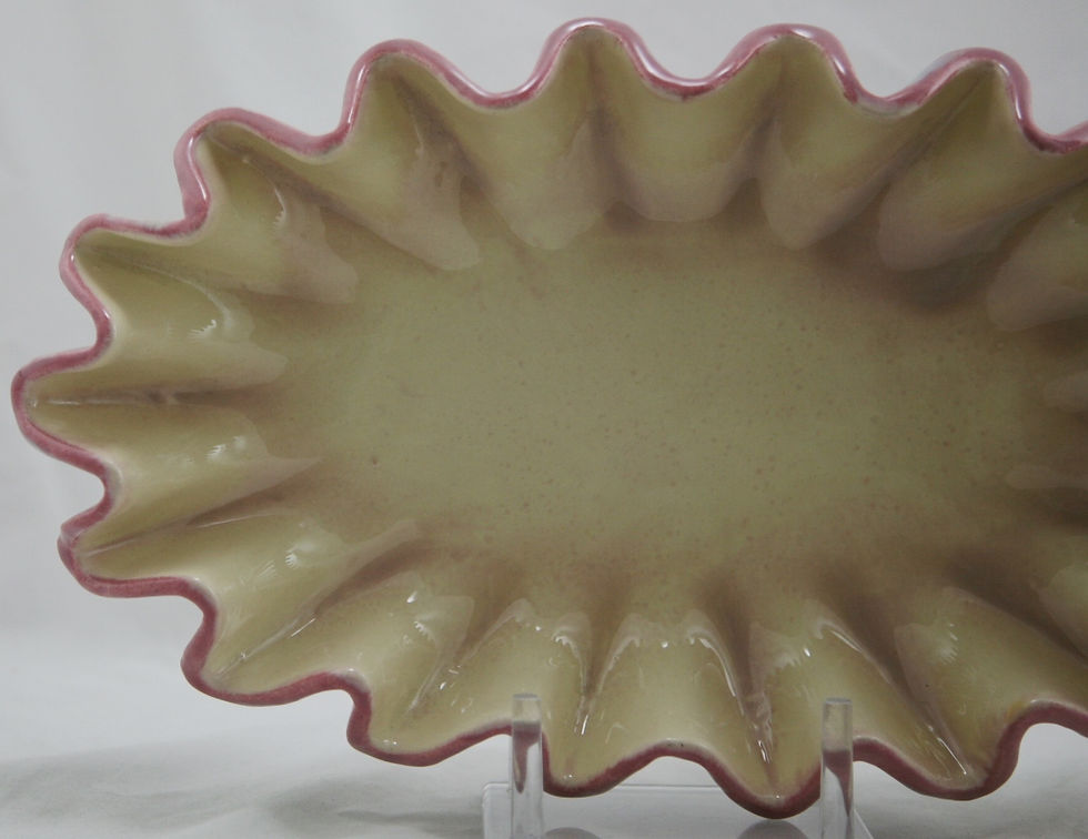 Thumbnail: Royal Haeger Early Mauve Agate Ruffled Edge Center Bowl Gorgeous Glazes