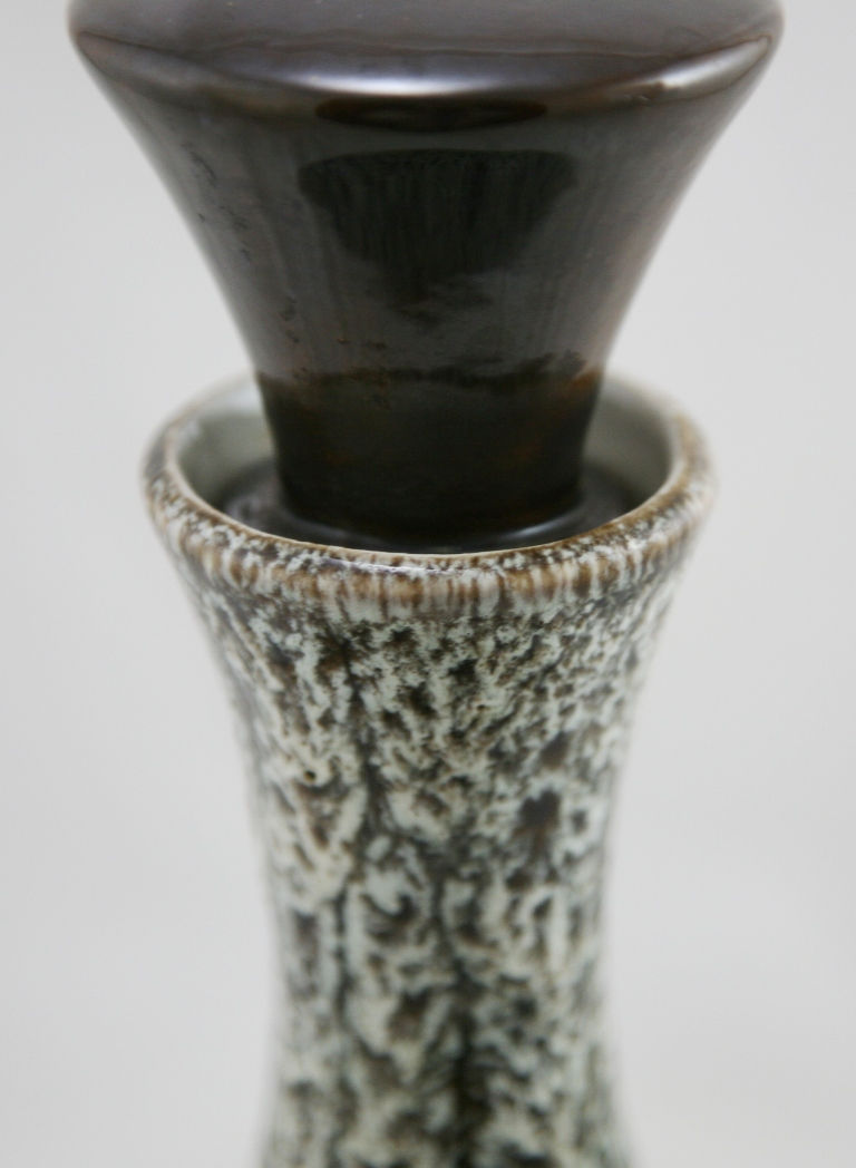 Thumbnail: Marietta Mid-Century Modern Pottery Lidded Vase in Volcanic Glaze for WASCO, Inc