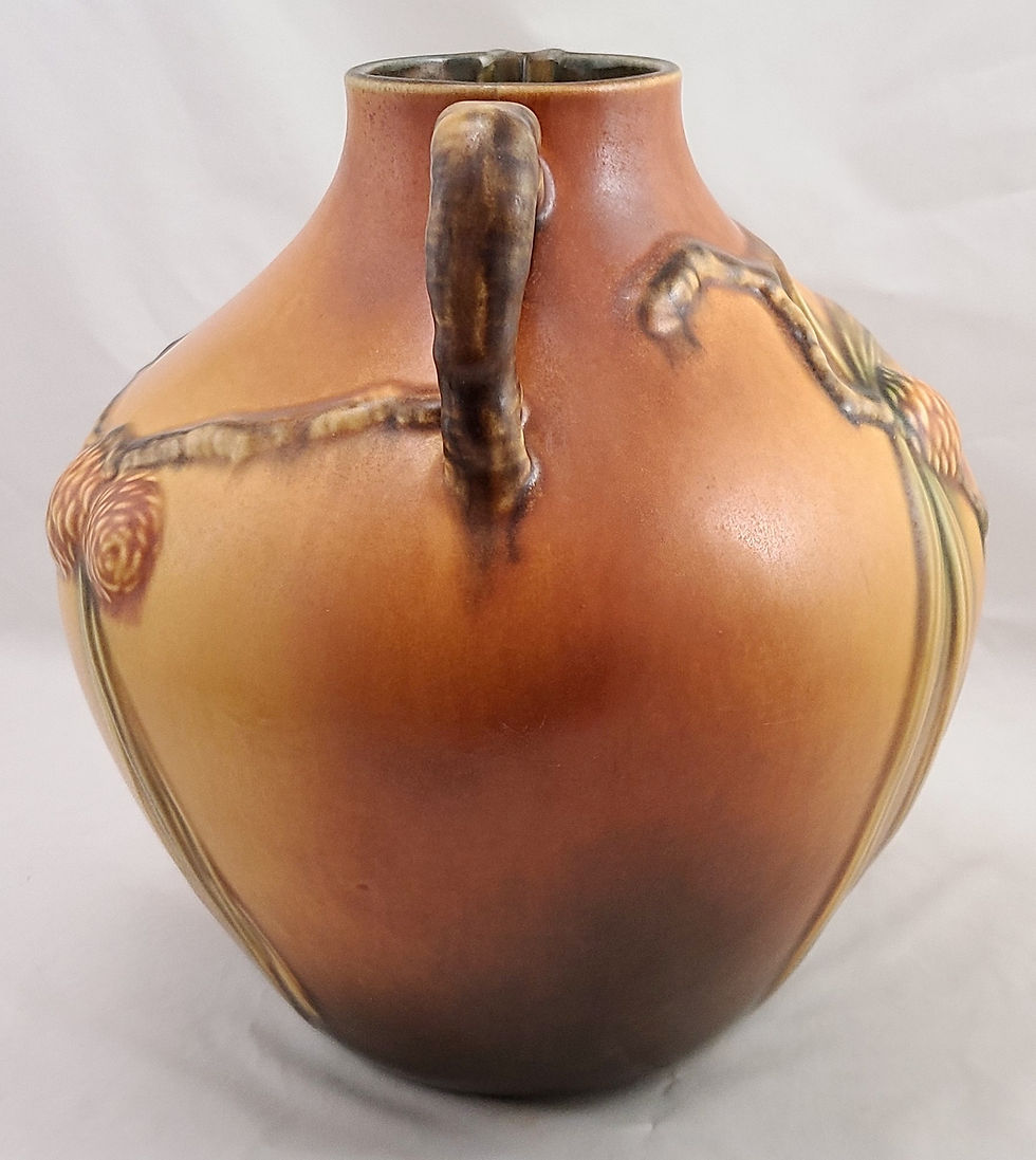 Thumbnail: $OLD, TY! Roseville Pinecone Ewer In Gorgeous Golden Amber/Brown Glazes 708-9
