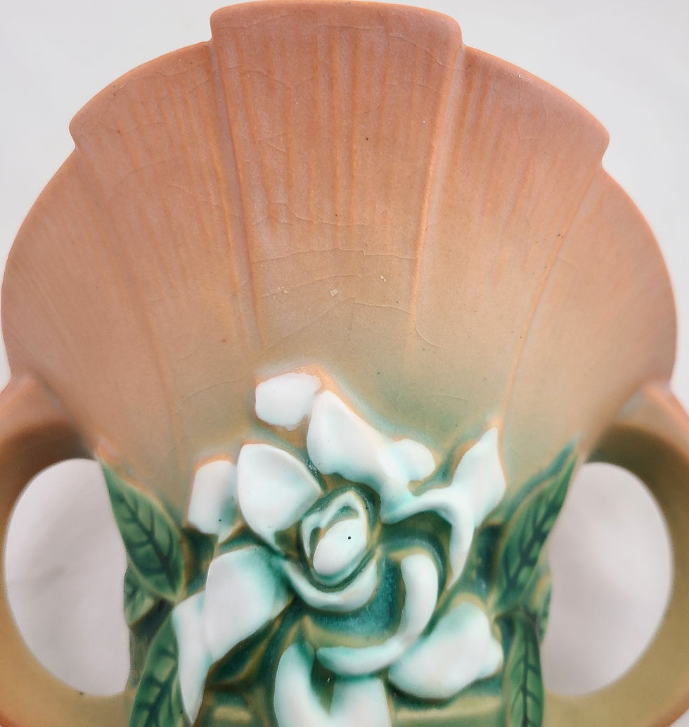 Thumbnail: Roseville Gardenia Wallpocket in Matte Cinnamon Amber Glaze Original Condition