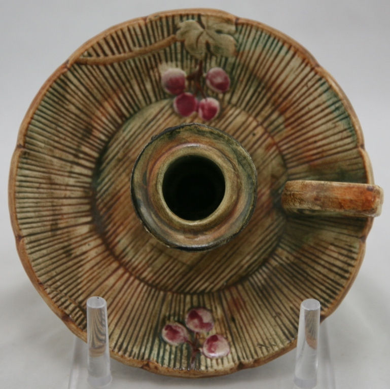 Thumbnail: Weller Klyro 2.5" x 5.5" Candlestem W/Grapes/Leaves In Brown Woodtone Glazes