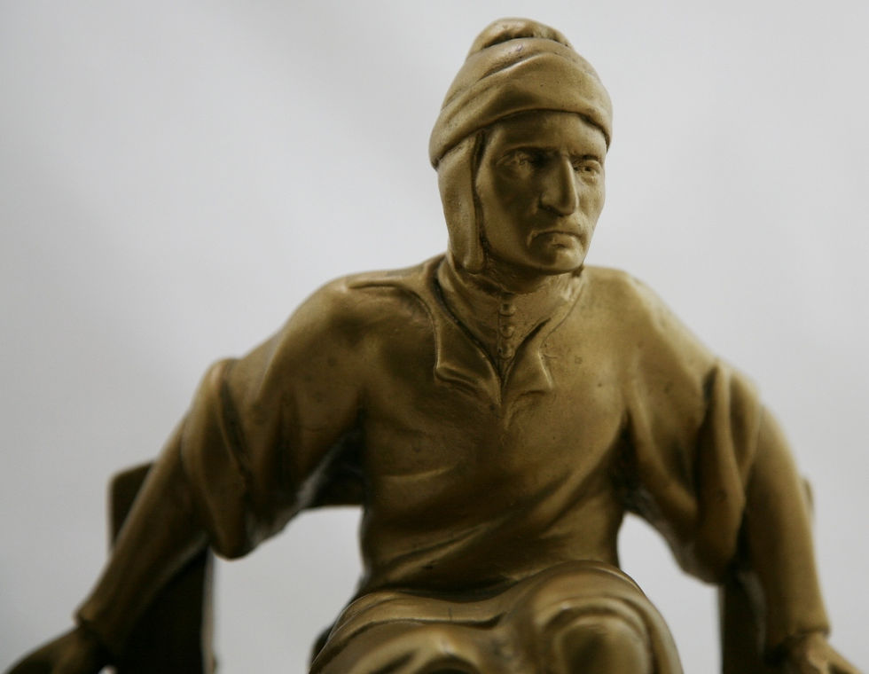 Thumbnail: Galvano Bronze Mantovani's 'Grand Seated Dante' Bookends c1925
