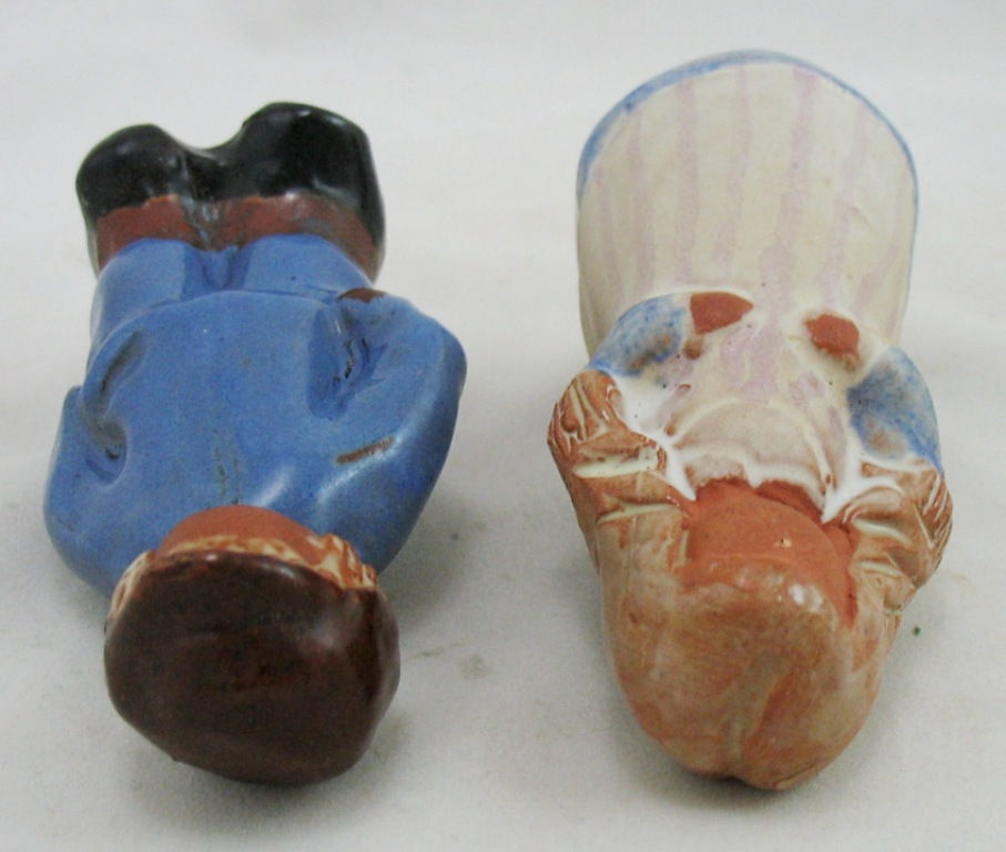 Thumbnail: Mid-Century Modern Britt Wedberg Keramik Sweden Figures of a Young Man/oung Girl