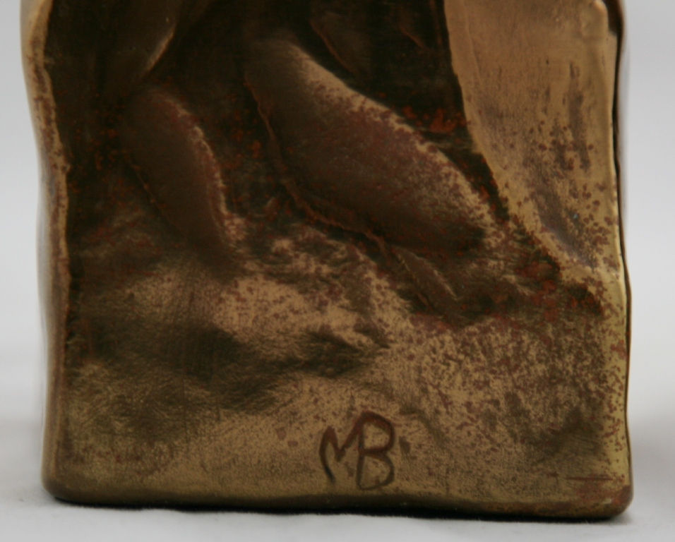 Thumbnail: Marion Bronze 'Basket Girl' Polychrome Bookends