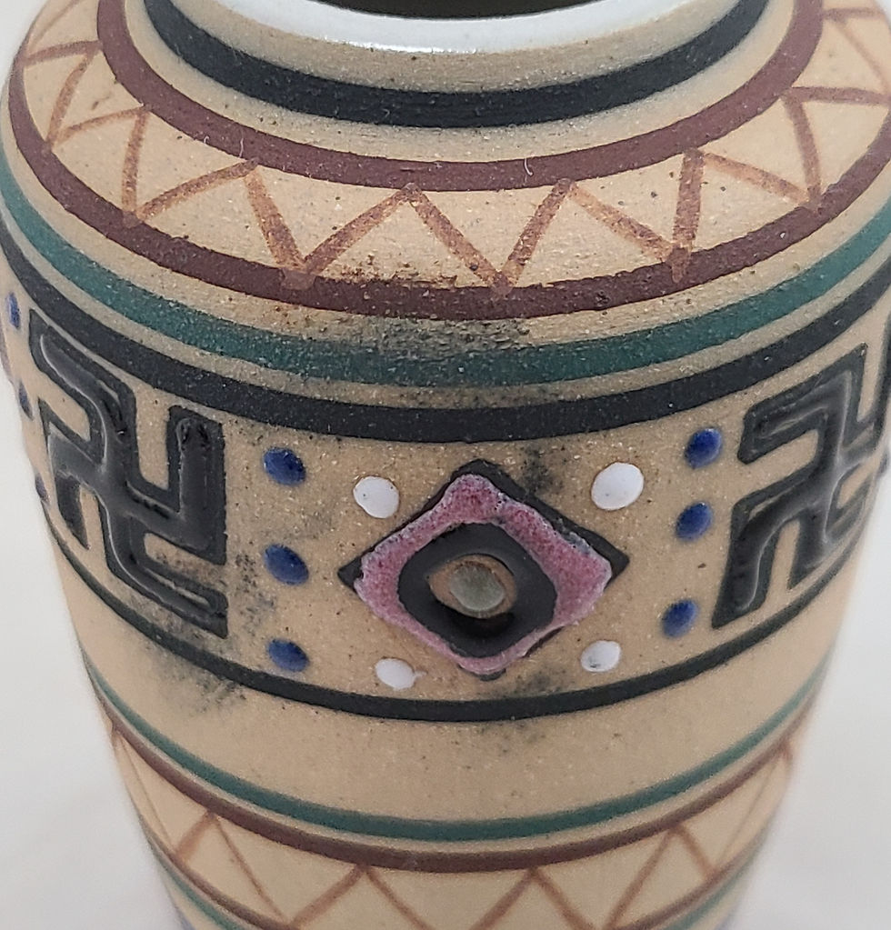 Thumbnail: Brush McCoy Zuniart Native American Design Vase Squeezebag Decoration #052 1924