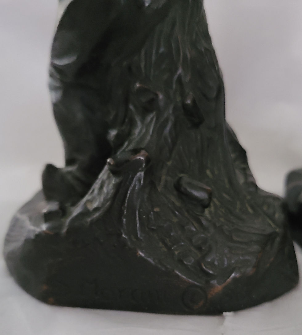 Thumbnail: Armor Bronze NYC The Toiler Fisherman Pulling in Nets Bookends S. Morani d1915