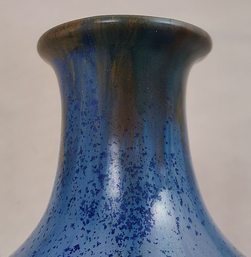 Thumbnail: Fulper Arts & Crafts Vase In Blue Crystalline Flambe Glazes Shape 646 c1917-1927