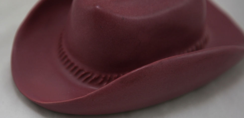 Thumbnail: Van Briggle Pottery Hat in Light Mulberry Glaze