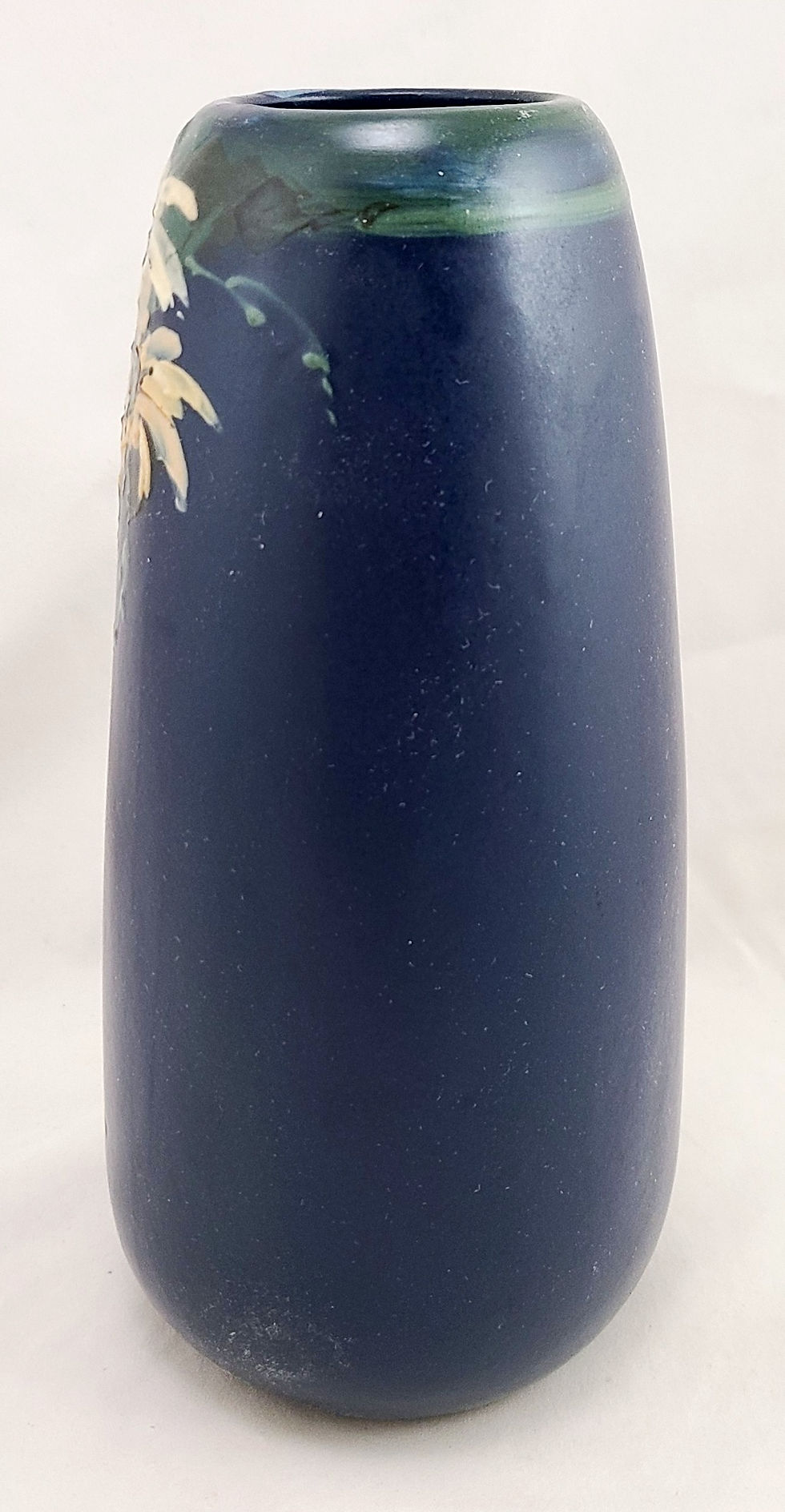 Thumbnail: Weller Hudson Blue And Decorated Vase with Daisy Blossoms