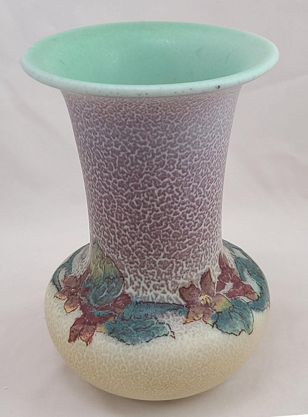 Thumbnail: Rookwood Decorated Mat Vase d1925 Star Blossom & Leaves Margaret Helen McDonald