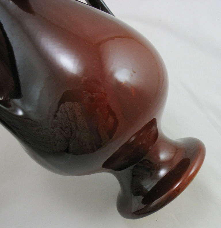 Thumbnail: Owens Utopian Vase with Carnation Blossom in Orangy/Brown Standard Glazes c1905