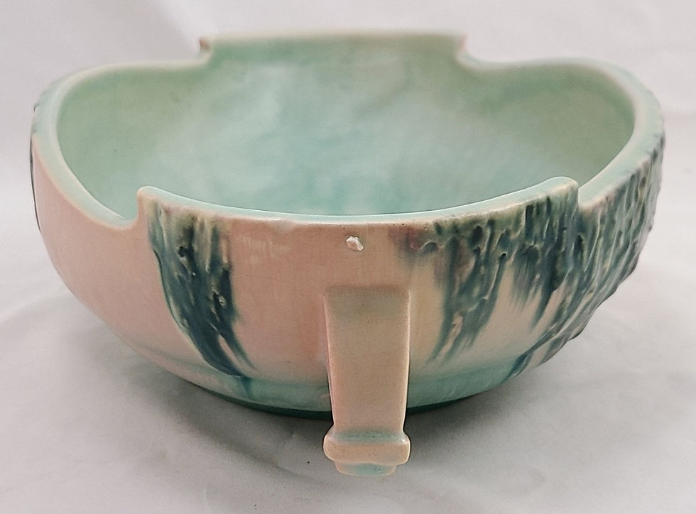Thumbnail: Roseville Moss Center Console Bowl In Pink and Green Shape 293-10 Original Cond.