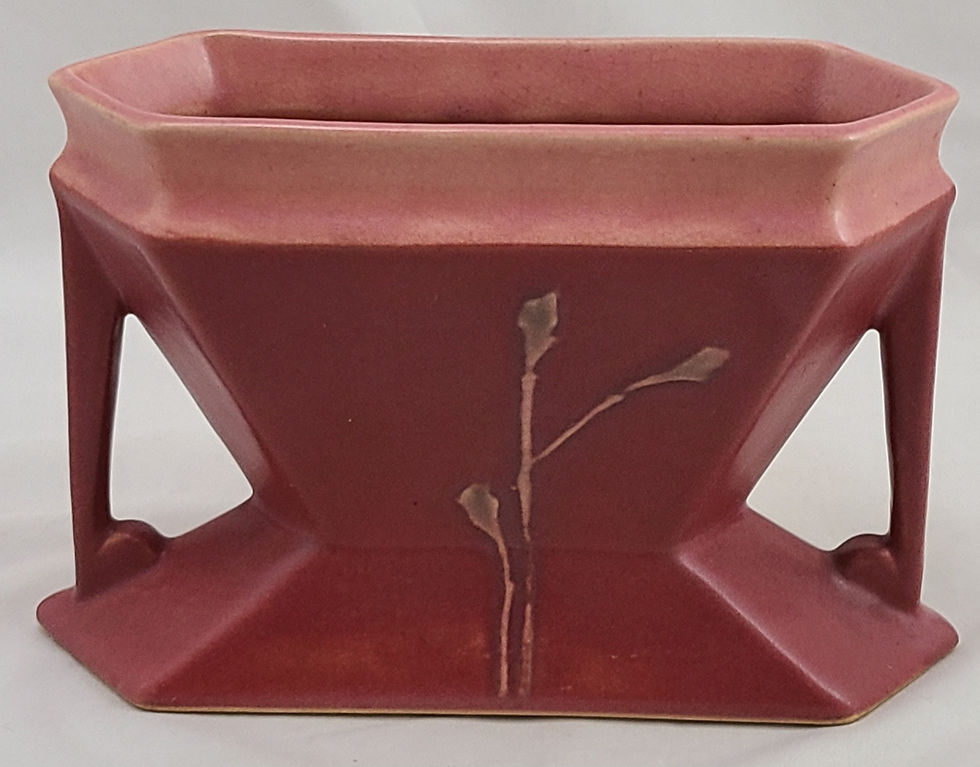 Thumbnail: Roseville Futura '2-Pole Pink Bud Vase' In Gorgeous Pink Glaze 85-4 Orig. Cond.