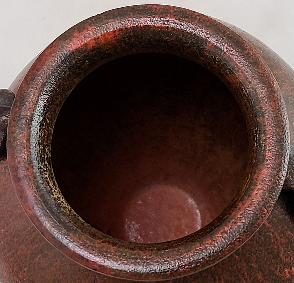 Thumbnail: J.B. Cole/Waymon Cole Pottery Vase with Loop Ring Handles In Chrome Red Glazes