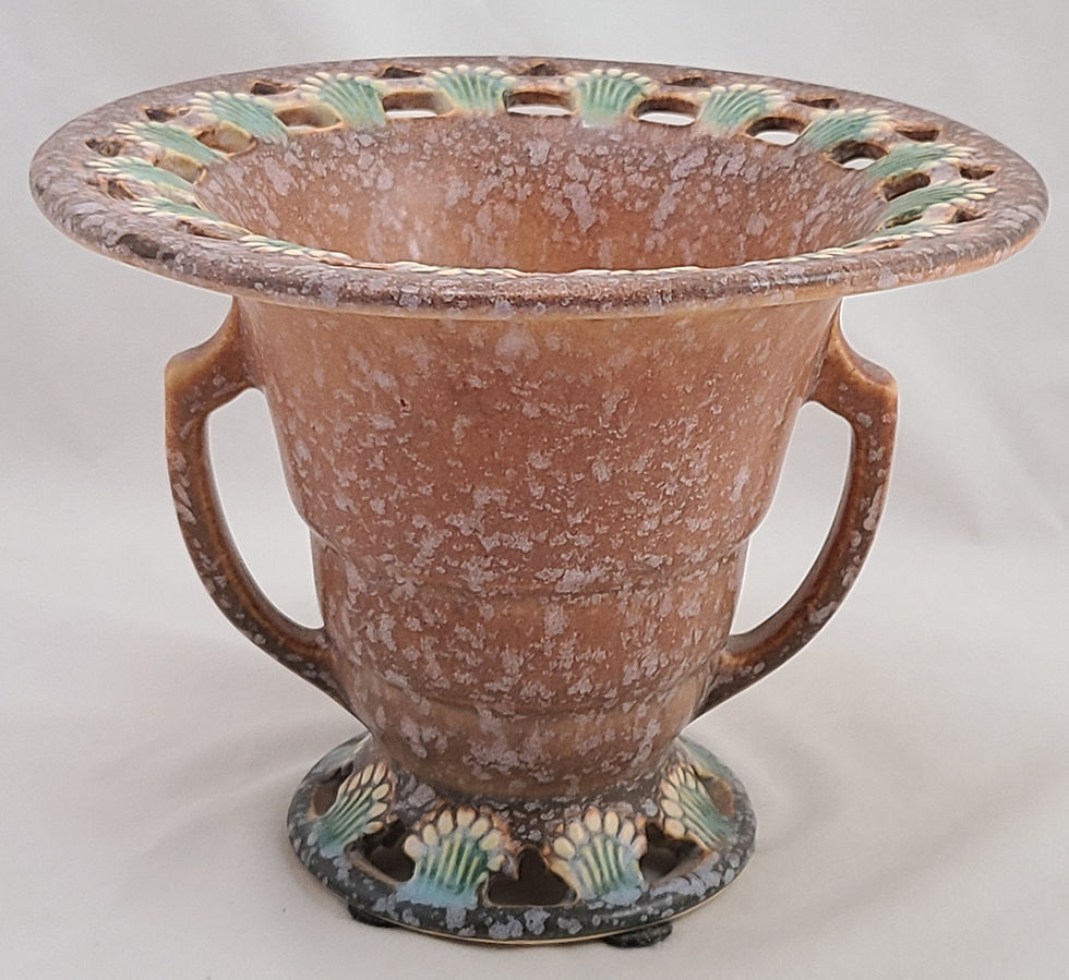 Thumbnail: Roseville Ferella Vase in Shaded Brown Mottled & Frosted Glazes 503-5 Orig. Cond