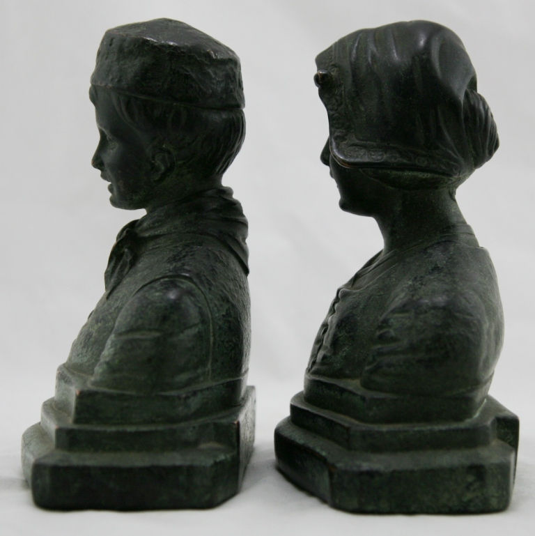 Thumbnail: Armor Bronze 'Youngsters' Dutch Children Bookends c1924