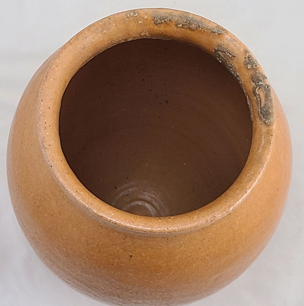 Thumbnail: Volkmar Kilns Metuchen, NJ Arts & Crafts Vessel in Organic Mustard Glaze c1903-5