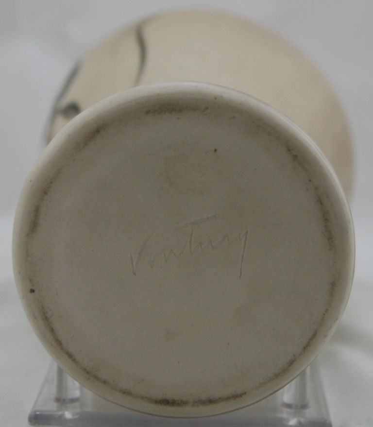 Thumbnail: Francis Joseph Von Tury Porcelain Vessel W/Blossoms Binns' Medalist c1940s Mint
