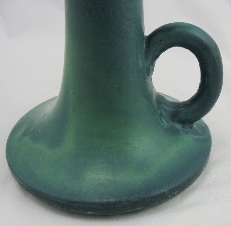 Thumbnail: Hampshire Arts & Crafts Early Candlestem Lamp Base In Stormy Curdled Blue/Green