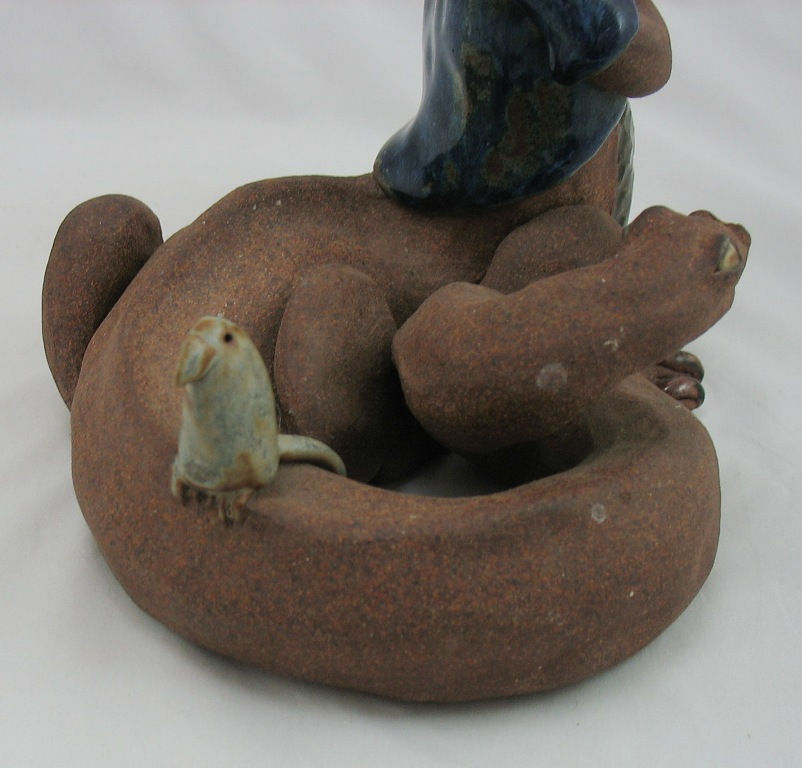 Thumbnail: Post-Modern/California Clay Movement Fantasy Snake Sculpture by Chris Bing d1981