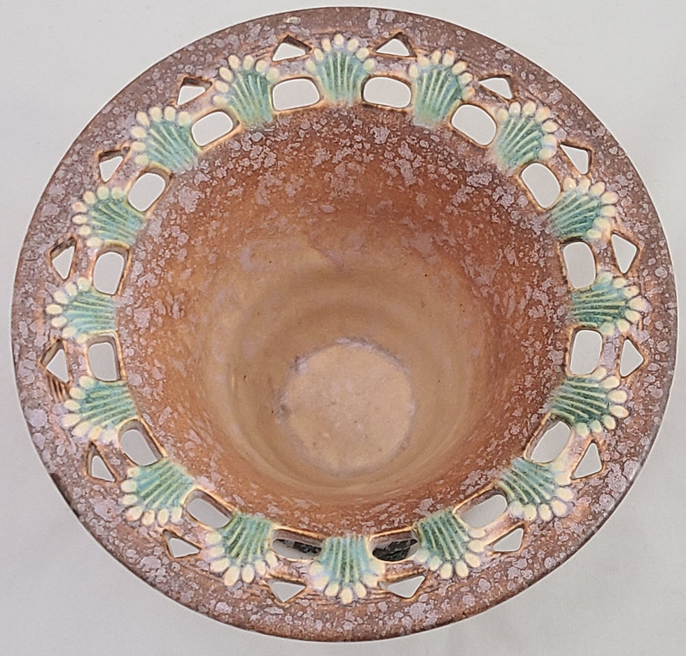 Thumbnail: Roseville Ferella Vase in Shaded Brown Mottled & Frosted Glazes 503-5 Orig. Cond