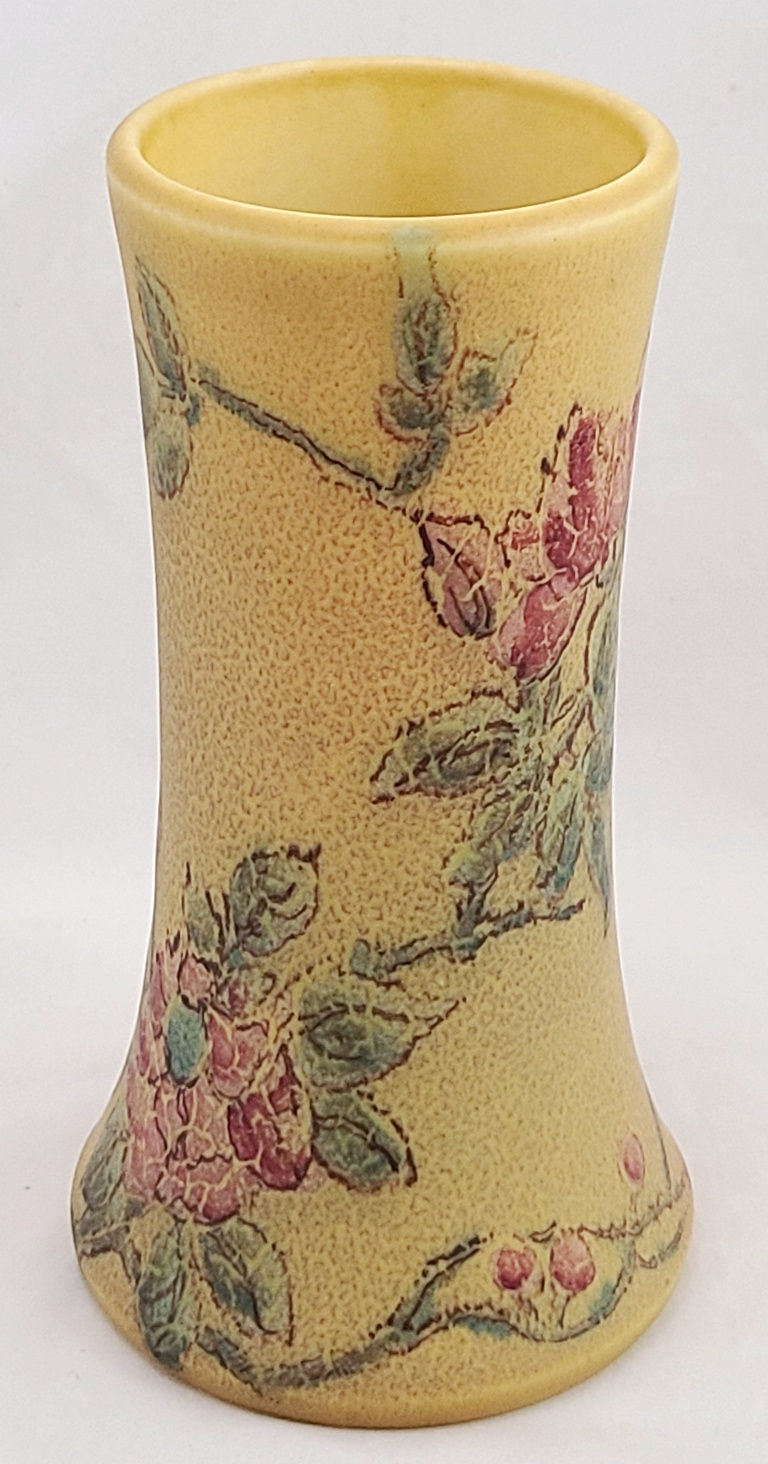 Thumbnail: Rookwood Decorated Mat/Double Vellum Vase Blossoms Elizabeth Barrett d1925 1358E