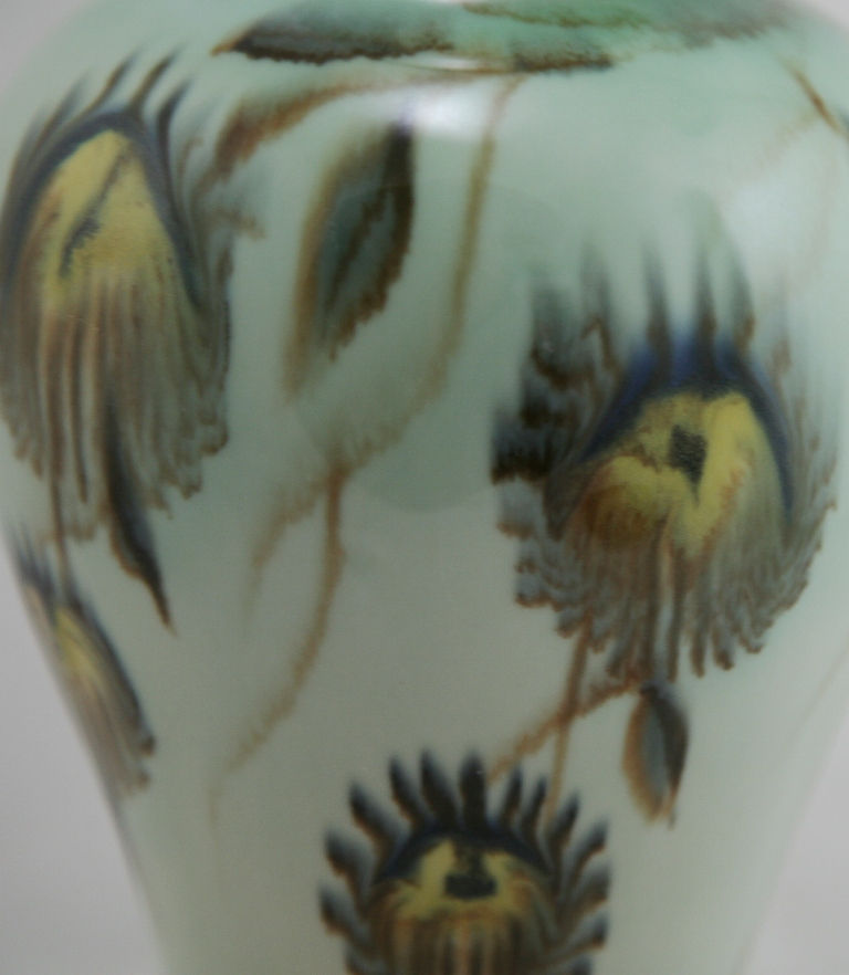 Thumbnail: Francis Joseph Von Tury Porcelain Vase W/Blossoms Binns' Medalist c1940s Mint