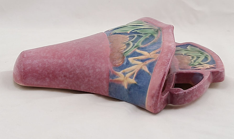 Thumbnail: Roseville Baneda Wallpocket in Pink Glaze Shape 1269-8