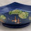 Thumbnail: Roseville Fuchsia Center Bowl In Rich Blue Glaze Shape 349-8 Original Condition