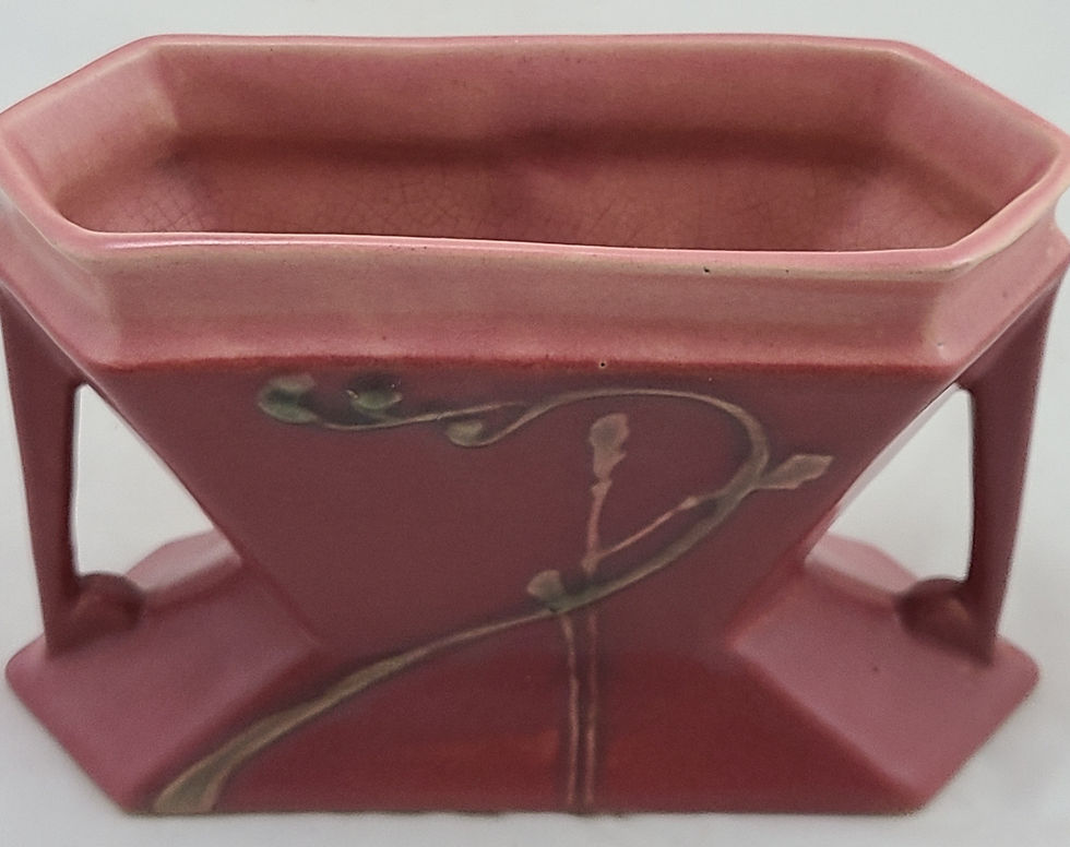 Thumbnail: Roseville Futura '2-Pole Pink Bud Vase' In Gorgeous Pink Glaze 85-4 Orig. Cond.