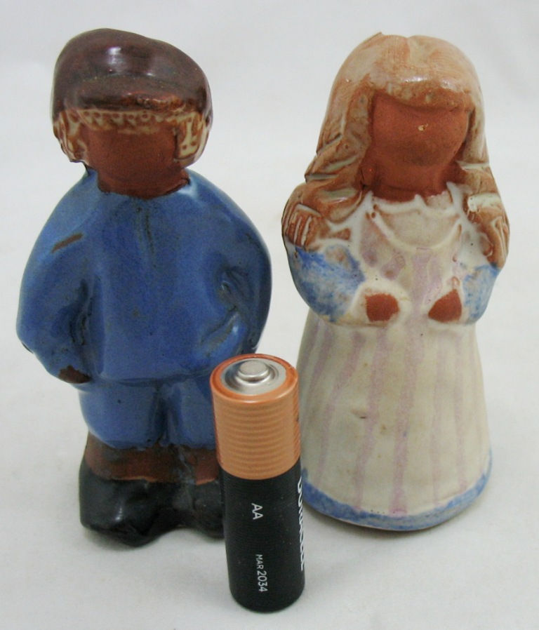 Thumbnail: Mid-Century Modern Britt Wedberg Keramik Sweden Figures of a Young Man/oung Girl
