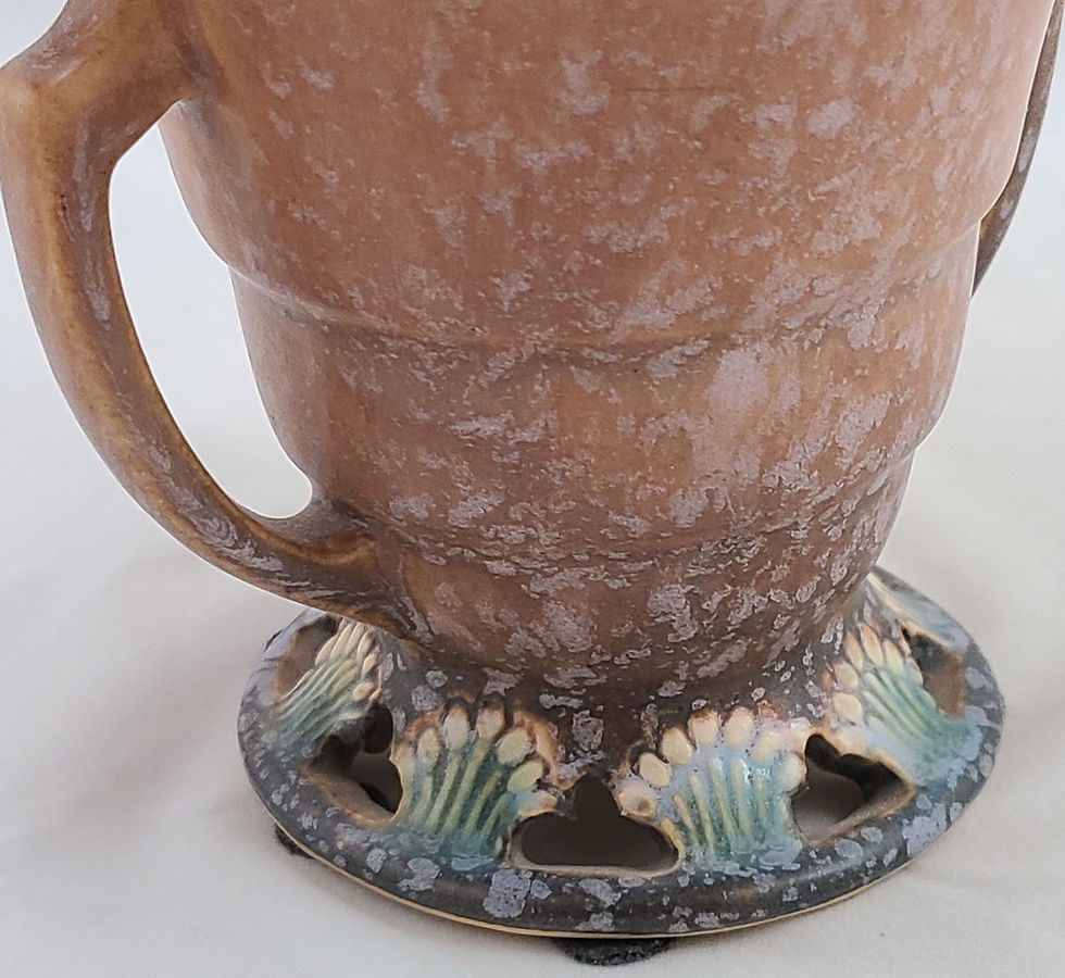 Thumbnail: Roseville Ferella Vase in Shaded Brown Mottled & Frosted Glazes 503-5 Orig. Cond