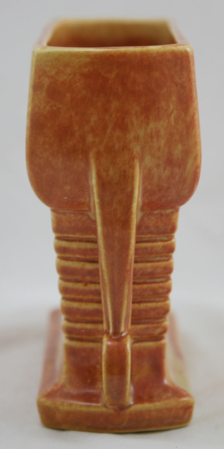 Thumbnail: Roseville Tourmaline Pillow Vase In Golden Yellow/Orange Glazes