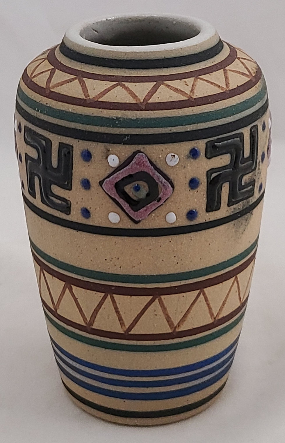 Thumbnail: Brush McCoy Zuniart Native American Design Vase Squeezebag Decoration #052 1924