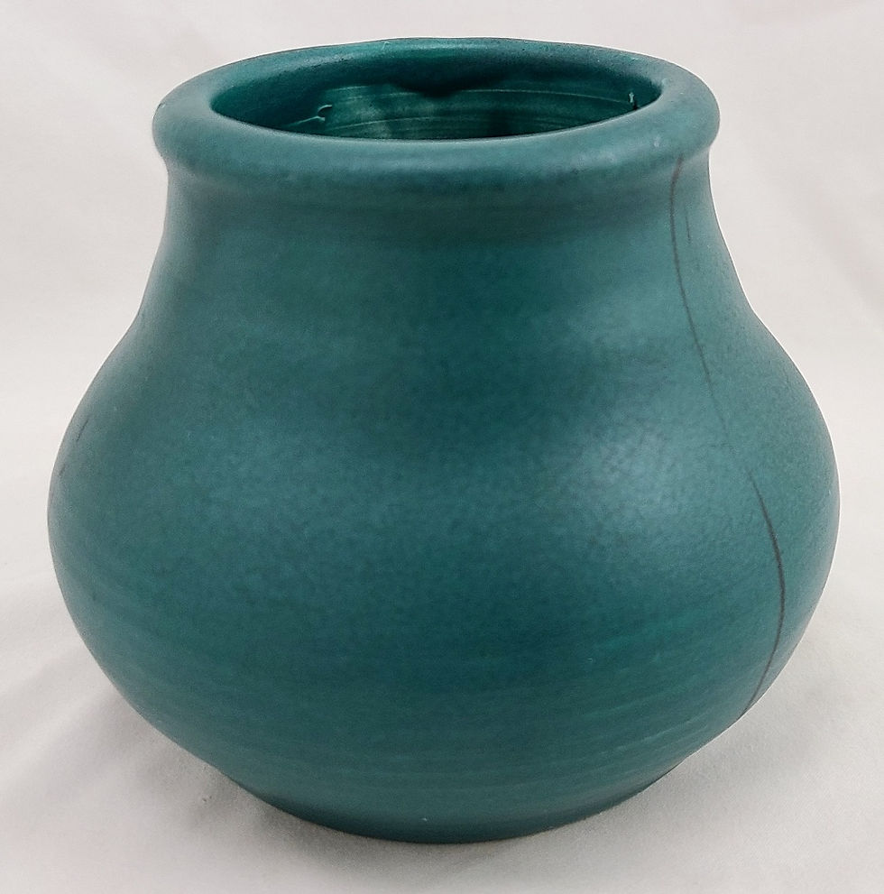 Thumbnail: Rookwood Early Z-Line TEST Vase d1900 by William McDonald Teal Glaze/Black Lines