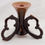 Thumbnail: Early Standard Glaze Candlestick with Pretzel Handles with Pansies c1900 #127