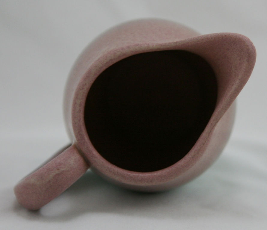 Thumbnail: Pfaltzgraff 4" Pitcher in Two Tone Rose Over Green Matte Glaze #214