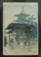 Kawase Hasui (1883-1957) 'Zentsuji Temple in Rain'