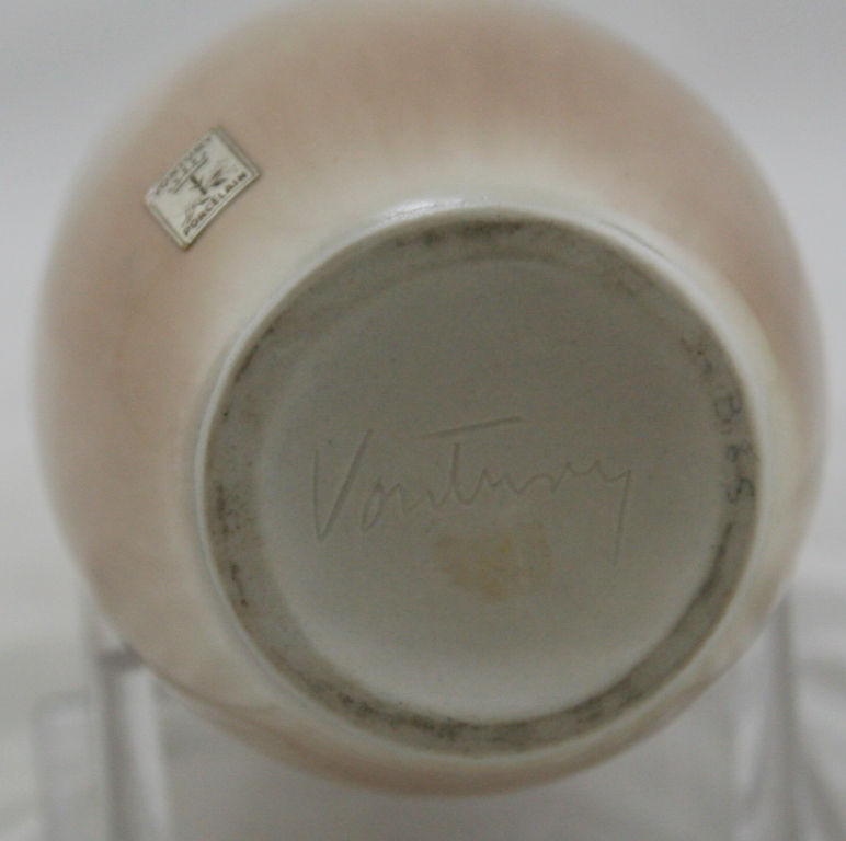 Thumbnail: Francis Joseph Von Tury Porcelain Vase W/Star Flower Binns' Medalist c1940s Mint