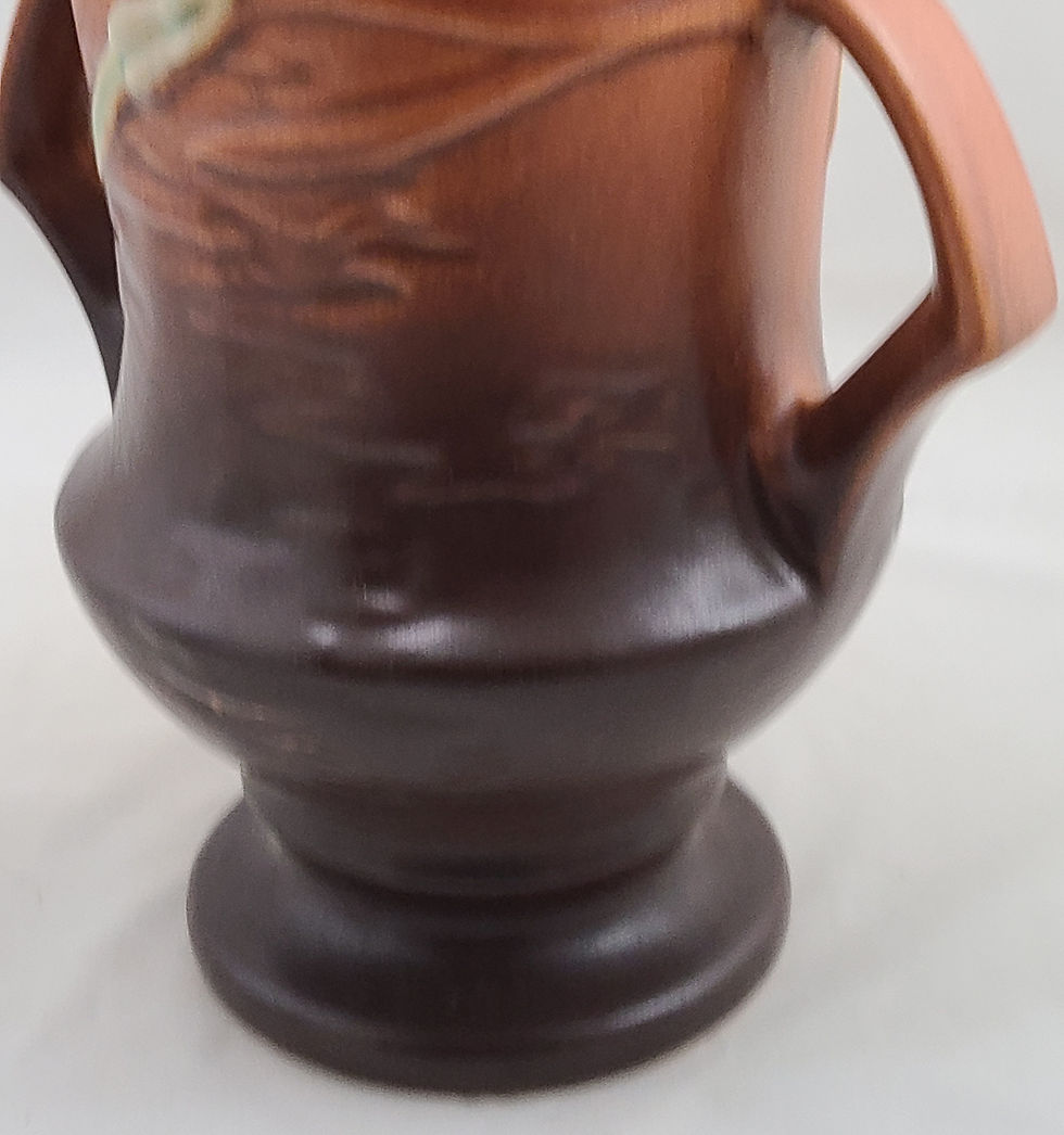 Thumbnail: Roseville Freesia Vase in Orange Russet Glaze 123-9